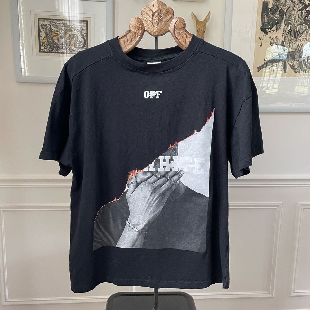 NWOT Nagri Off T-shirt Men Graphic Print Short Sleeve Black M